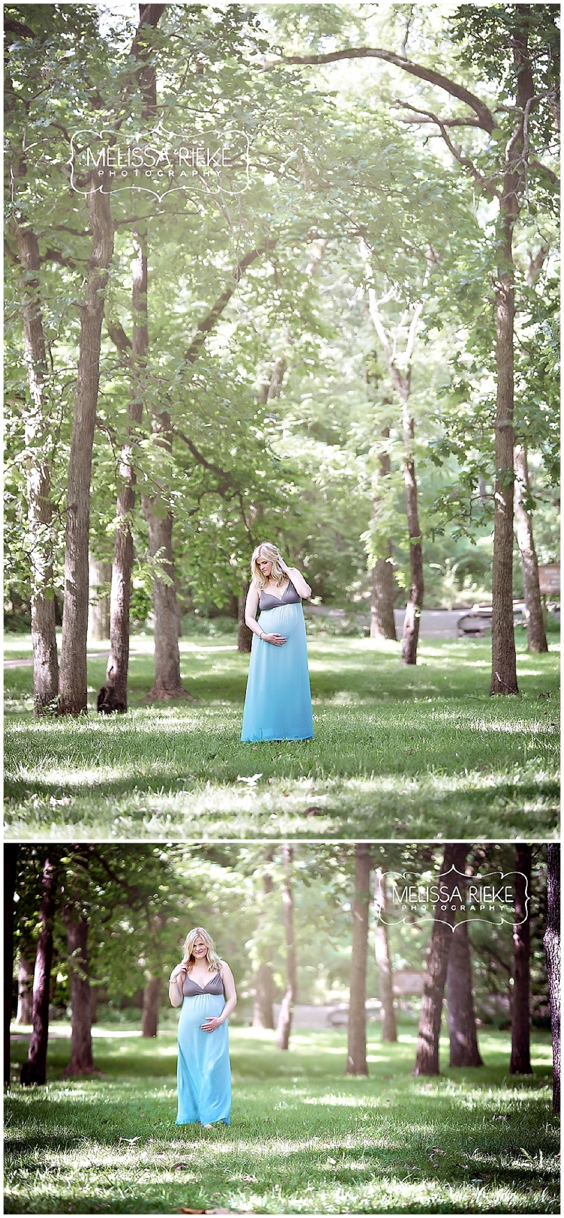 Kansas City Maternity Photos | Woods | Blue Dress