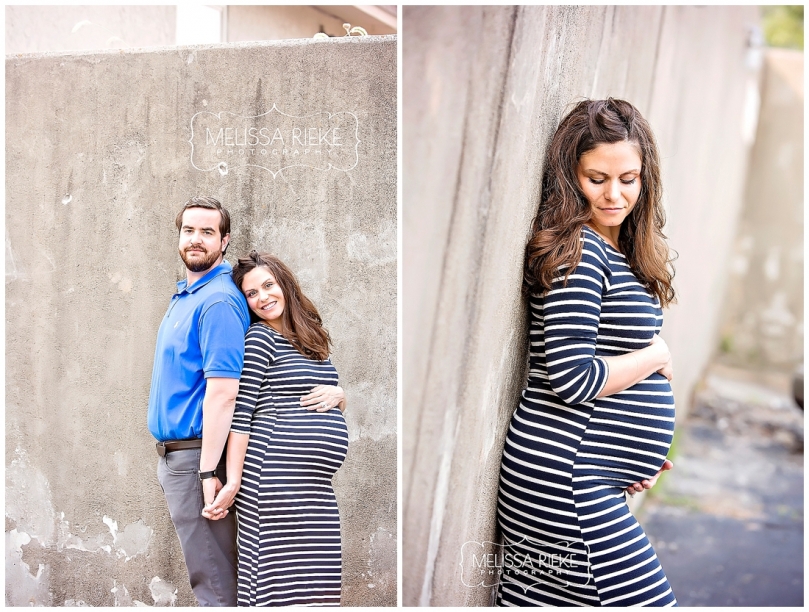 Kansas City Maternity Photographer | Melissa Rieke Photography | Striped Dress Black and White