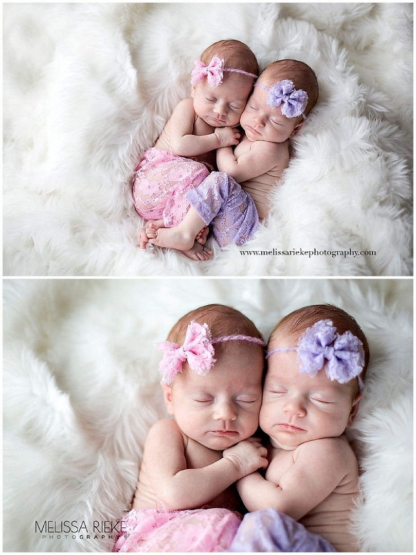 Twin Newborn Baby Girl Photos Kansas City Melissa Rieke Photography