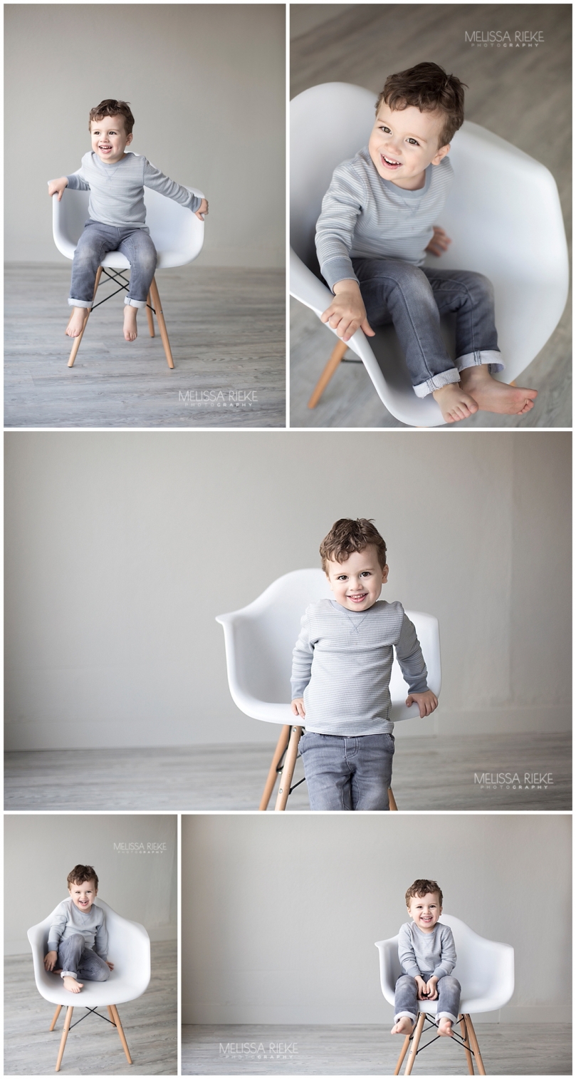Modern White Chair Kansas City Childrens Photographer