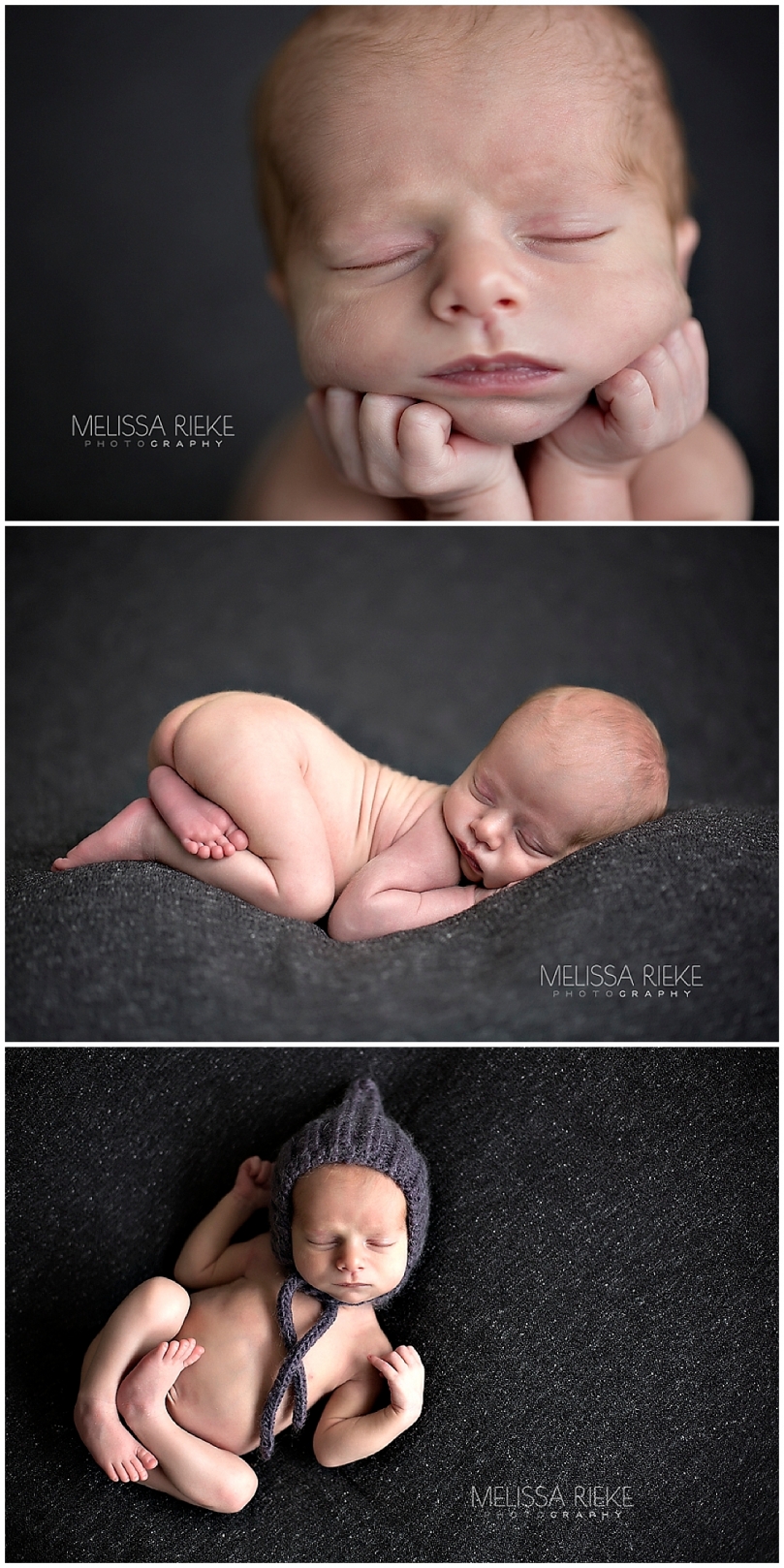 Kansas City Newborn Photos Gray Scale Props