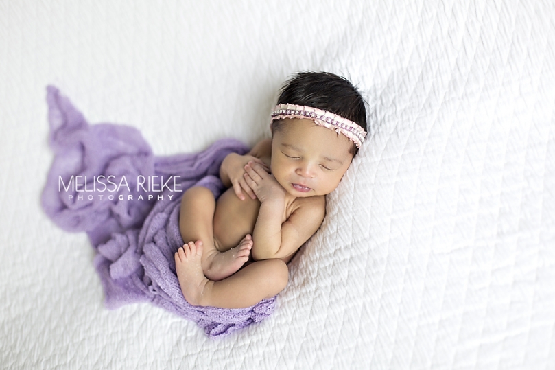 Sleepy Newborn Baby Girl Peaceful Photo Shoot Kansas