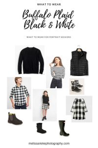 Buffalo Plaid Black & White Family What to Wear Looks Style Christmas Pictures