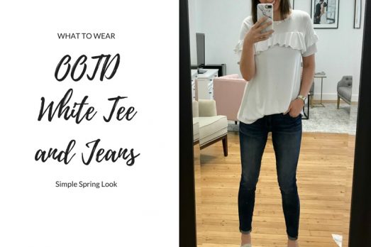OOTD Simple Spring White Shirt and Jeans Statement Earrings Boat Shoes