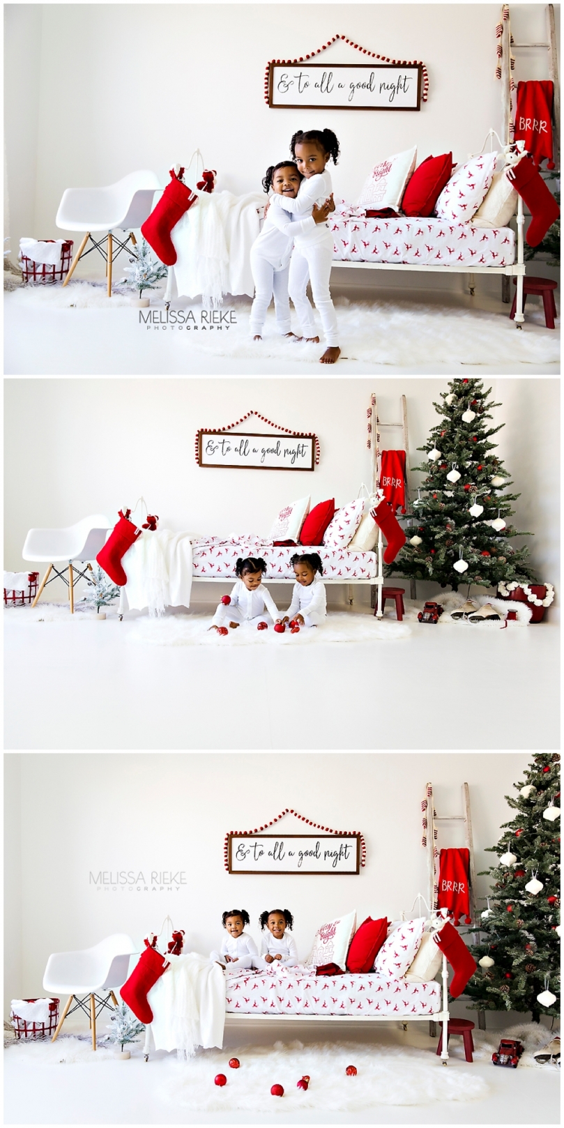 Christmas Card Mini Sessions Bed Stockings Trees Pj