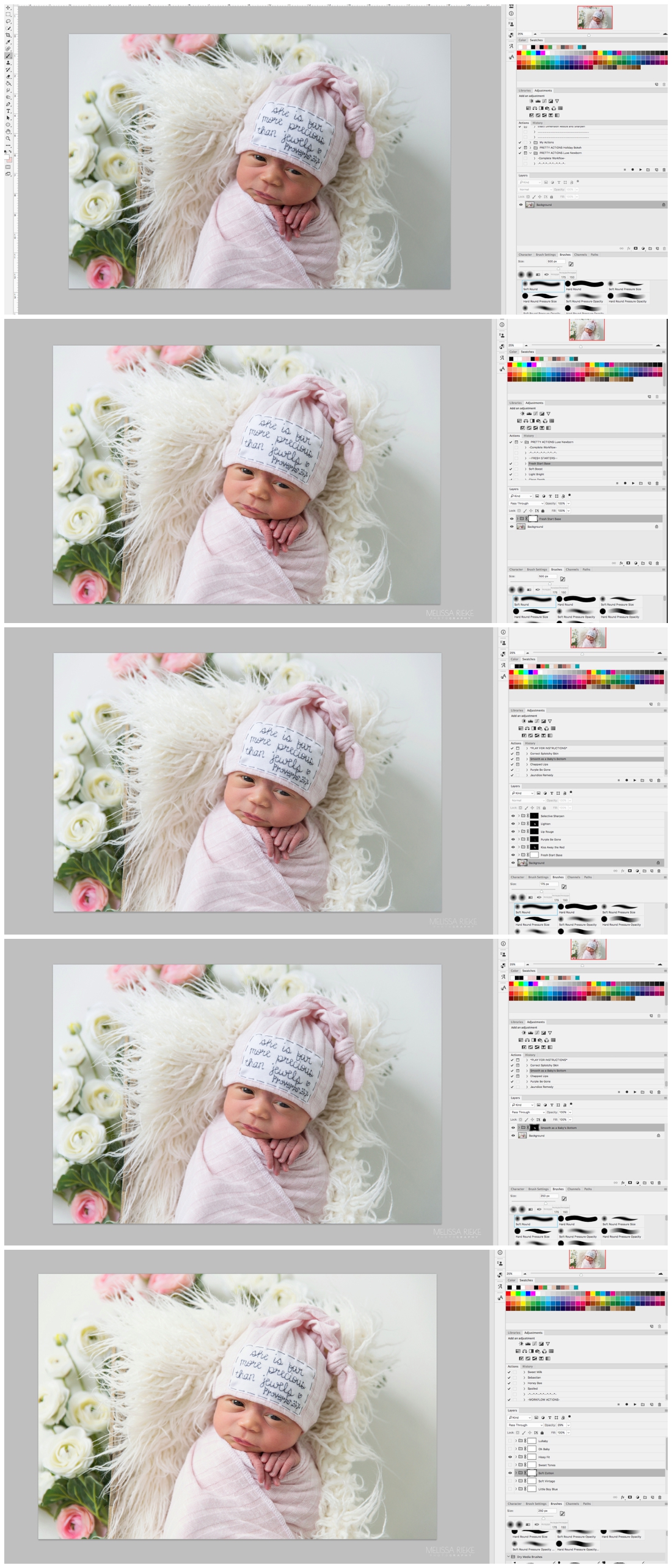 Newborn Photography Editing Photoshop Pretty Actions Baby Sessions