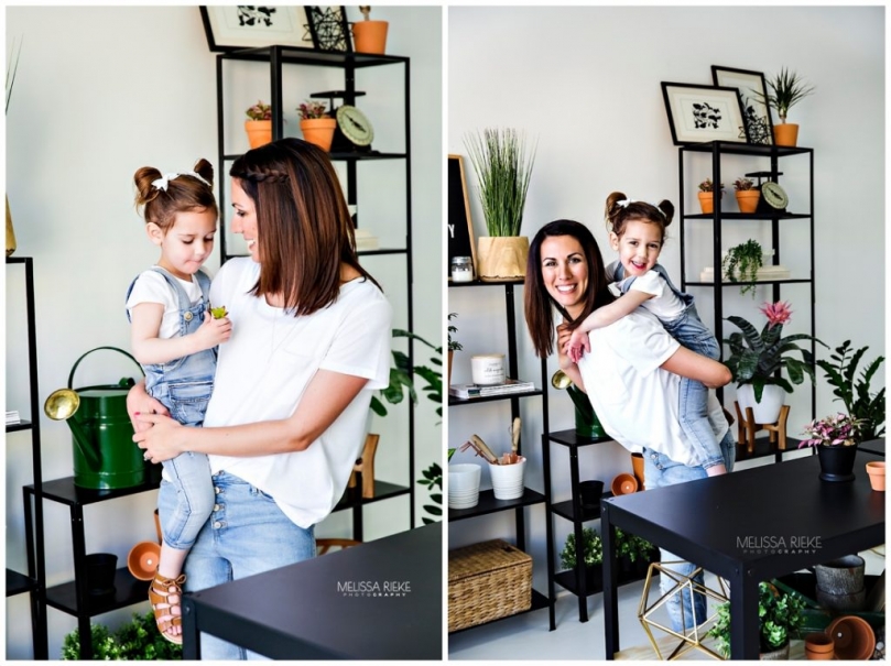 Mothers Day Mini Session Photos Pictures Kansas City Photographer In Studio Garden theme Modern Potting Shed