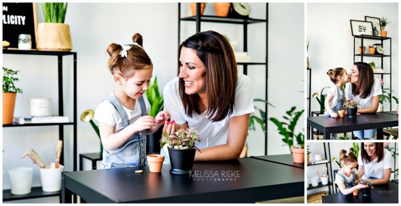 Mothers Day Mini Session Photos Pictures Kansas City Photographer In Studio Garden theme Modern Potting Shed