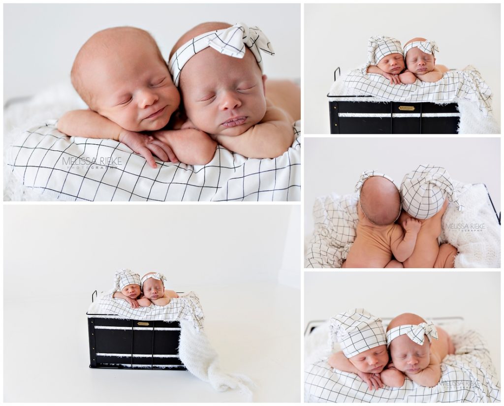 Boy Girl Newborn Photos Surprise Twin Newborn Baby Photos Kansas City Photographer KNOTS Hats